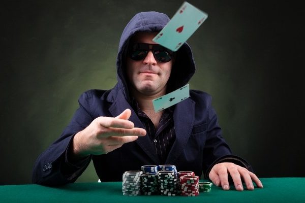 man with poker